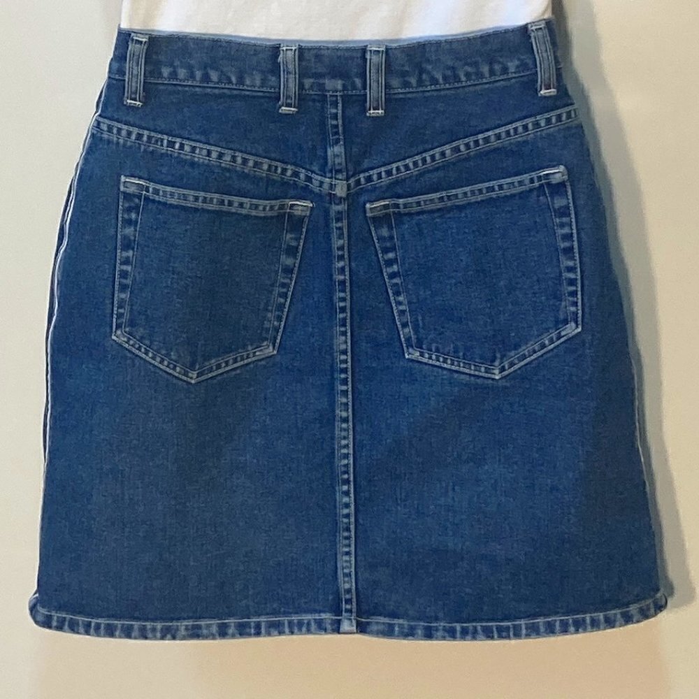 New York & Company SZ 8 Blue Jean Denim Skirt Classic Vintage - Picture 3 of 8